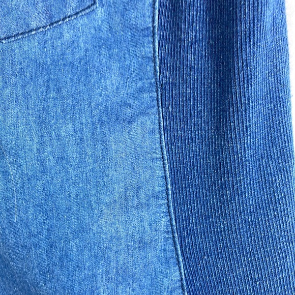 Cavalini Denim Collection Sleeveless Button Down Top Rose Embroidered Stretch M - Picture 4 of 7